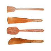 Naturedge Neem Wood Ladle Set of 4 - Dosa Ladle | Turner Spatula | Pan Spatula | Ladle Roti - Palta, Spatula set of 4